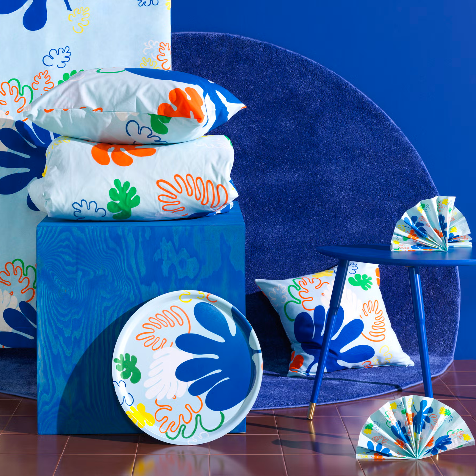 IKEA KRYPKORNELL Cushion Cover – Floral Blue - Image 3