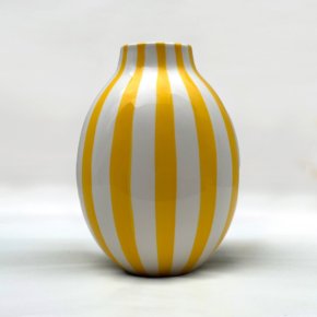 Ikea BLODBJÖRK Vase - stripe white yellow-12