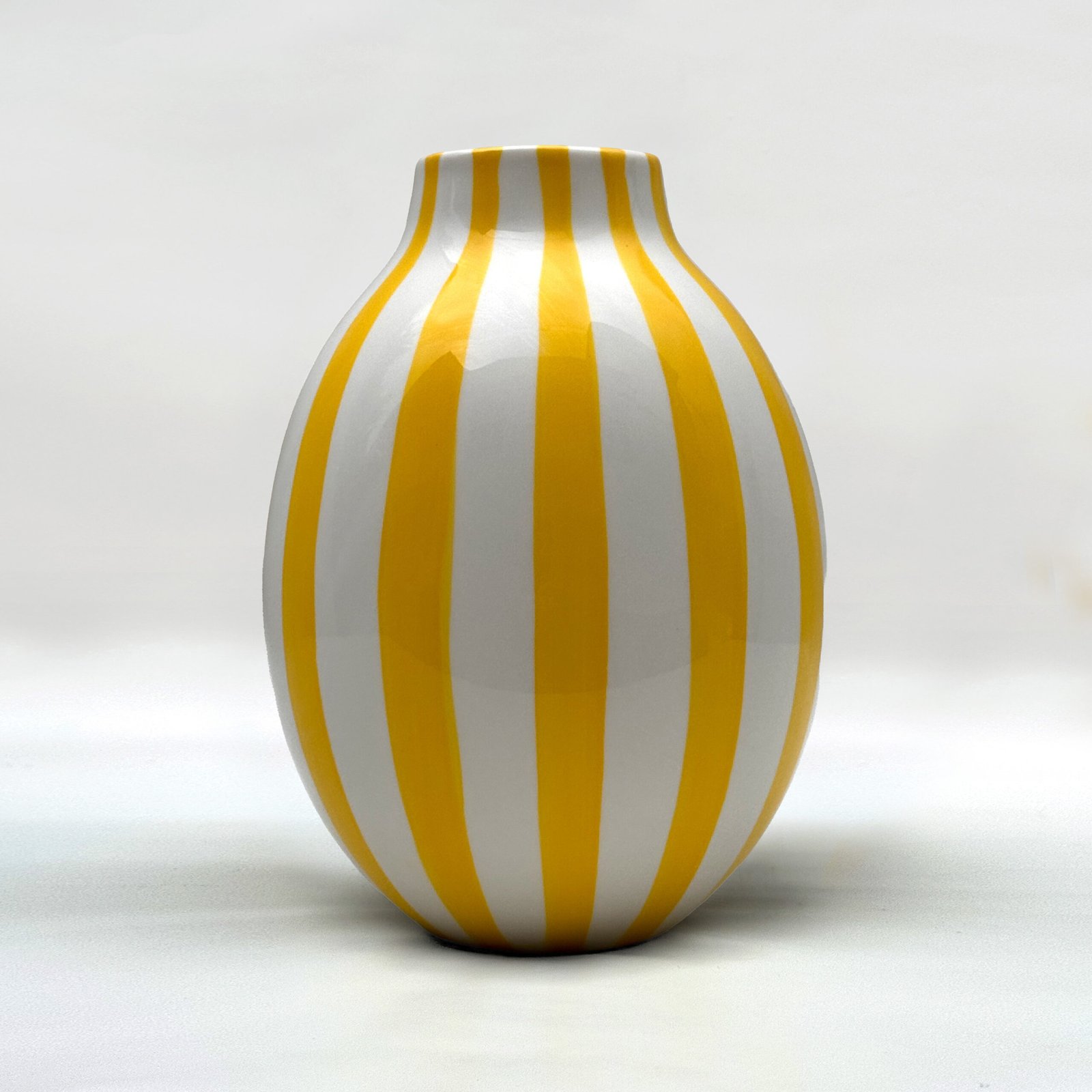 IKEA BLODBJÖRK Vase – Stripe White/Yellow
