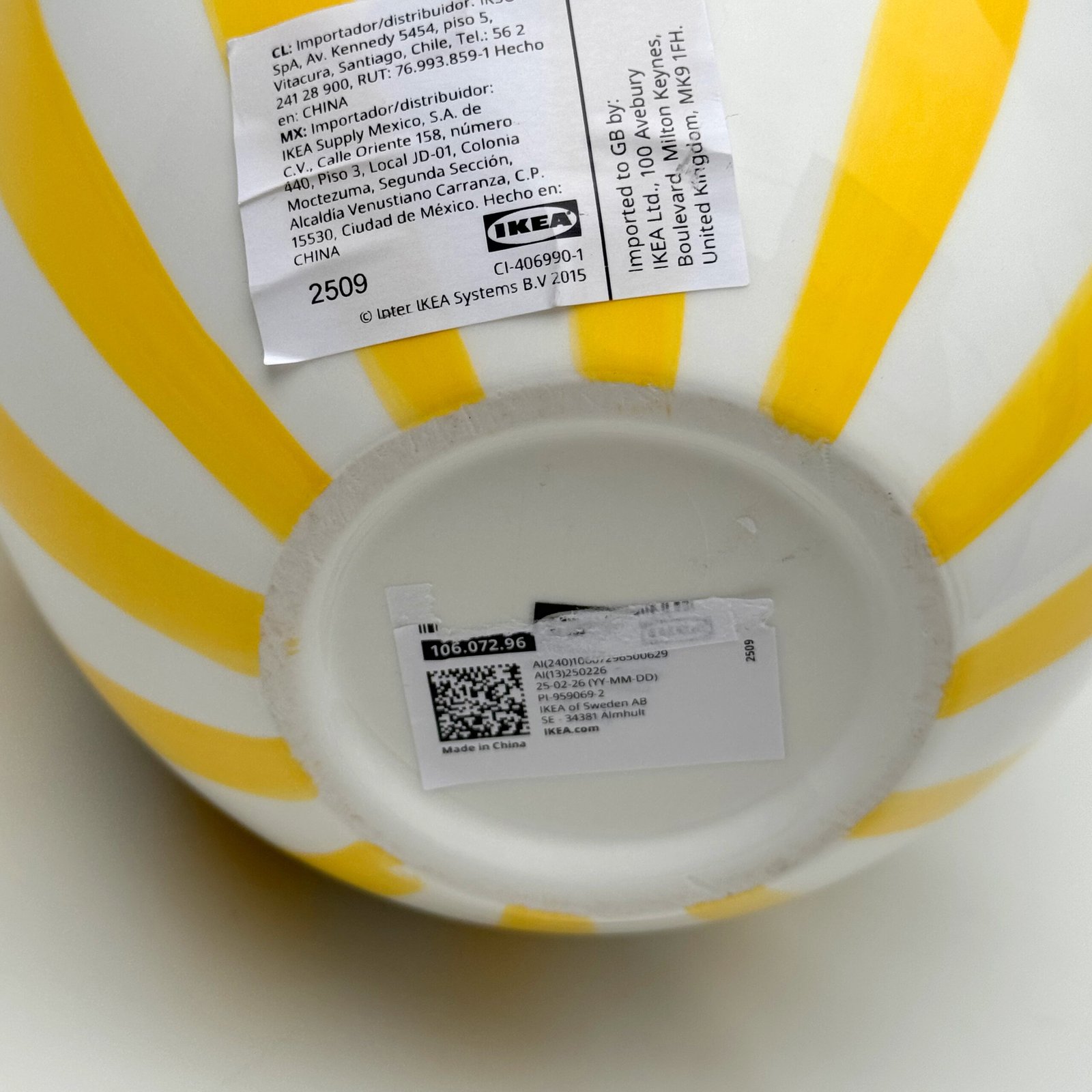 IKEA BLODBJÖRK Vase – Stripe White/Yellow - Image 4