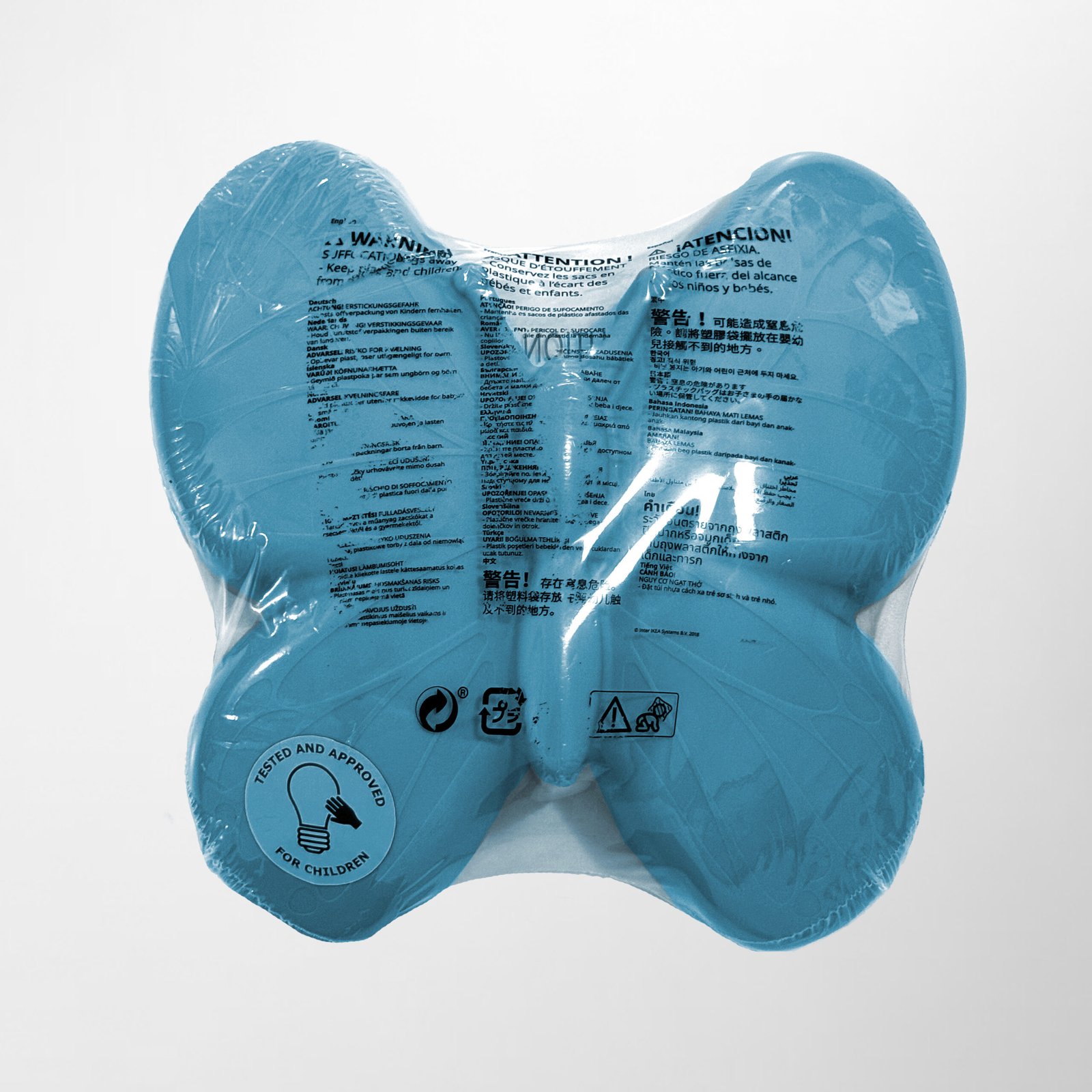 IKEA UPPLYST Wall Lamp – Butterfly, Light Blue - Image 3